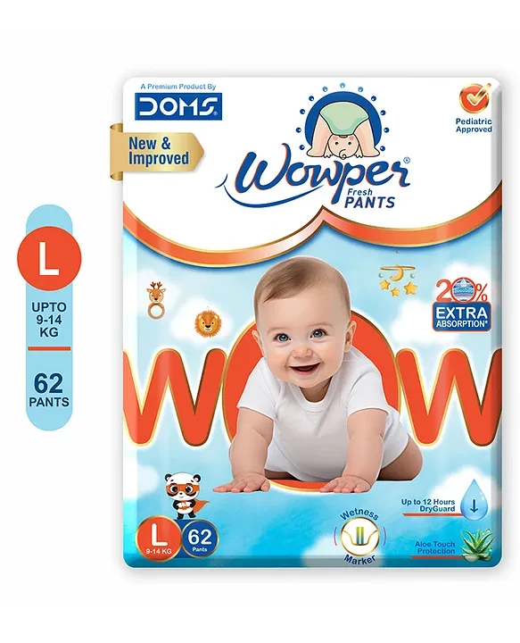 حفاضات Wowper Baby Pant Style مع قلب متقاطع ثلاثي الأبعاد من الألماس مقاس كبير